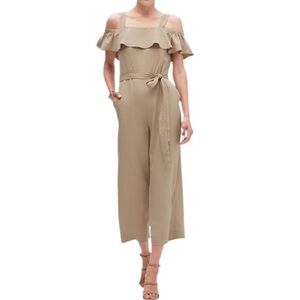 Banana republic ruffle khaki jumpsuit 8